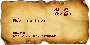 Nérey Ervin névjegykártya