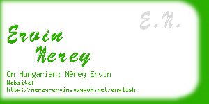 ervin nerey business card